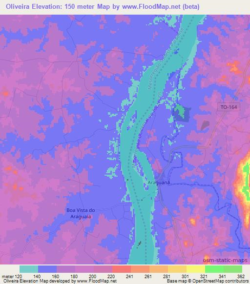 Oliveira,Brazil Elevation Map