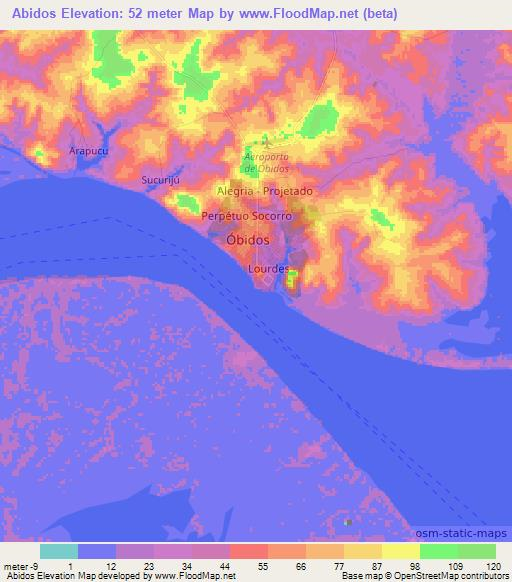 Abidos,Brazil Elevation Map