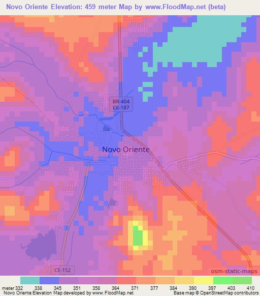 Novo Oriente,Brazil Elevation Map