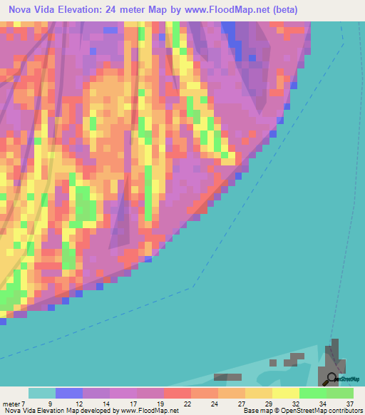 Nova Vida,Brazil Elevation Map