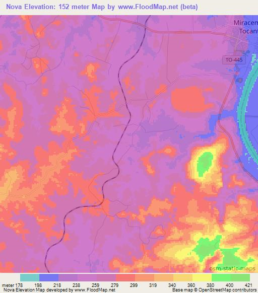 Nova,Brazil Elevation Map