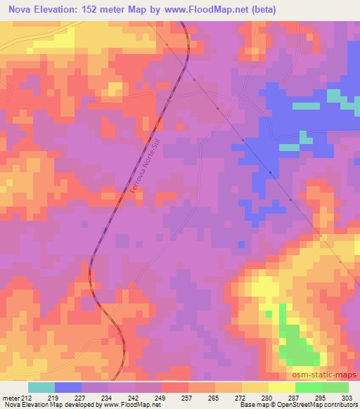 Nova,Brazil Elevation Map