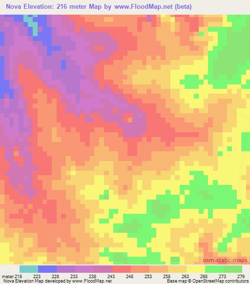 Nova,Brazil Elevation Map