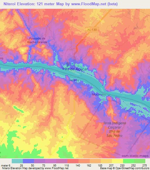 Niteroi,Brazil Elevation Map