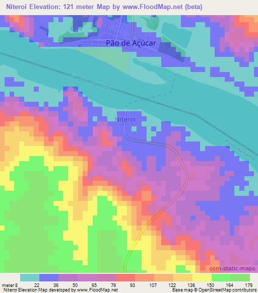 Niteroi,Brazil Elevation Map