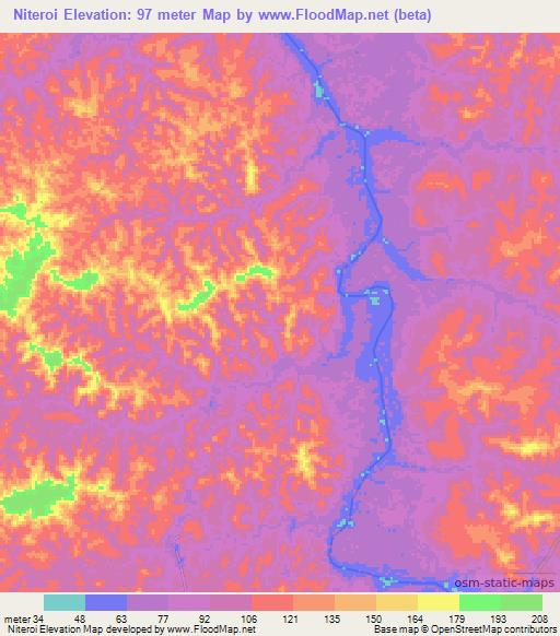 Niteroi,Brazil Elevation Map