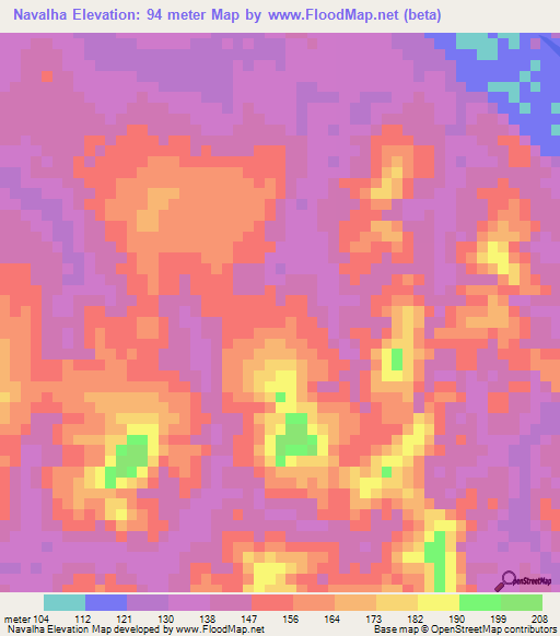 Navalha,Brazil Elevation Map