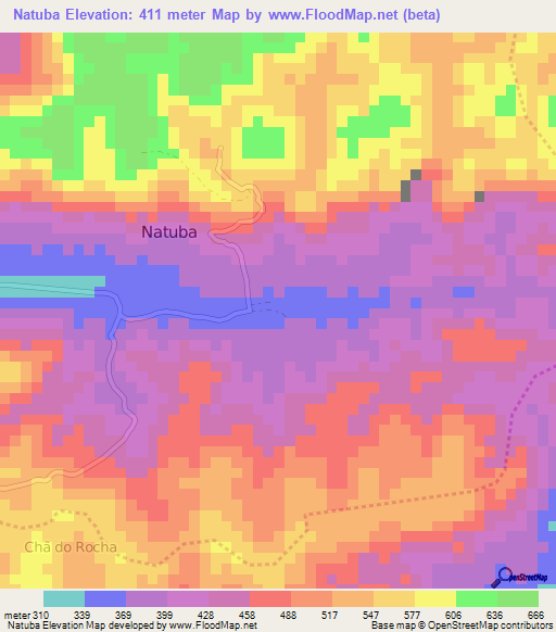 Natuba,Brazil Elevation Map