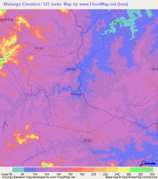 Mulungu,Brazil Elevation Map