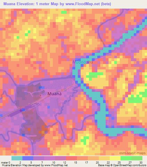 Muana,Brazil Elevation Map