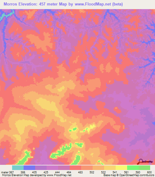 Morros,Brazil Elevation Map