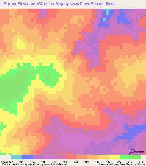 Morros,Brazil Elevation Map