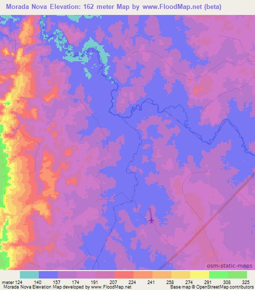 Morada Nova,Brazil Elevation Map