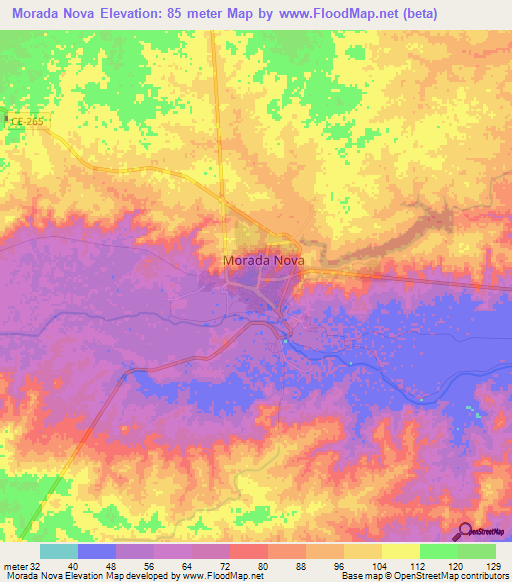 Morada Nova,Brazil Elevation Map