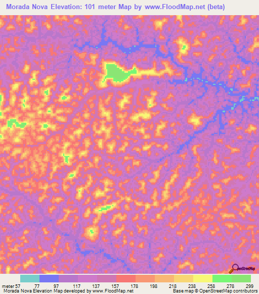 Morada Nova,Brazil Elevation Map