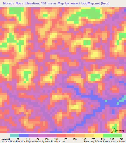 Morada Nova,Brazil Elevation Map