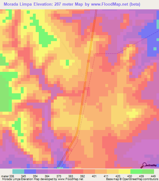 Morada Limpa,Brazil Elevation Map