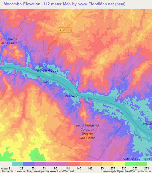 Mocambo,Brazil Elevation Map