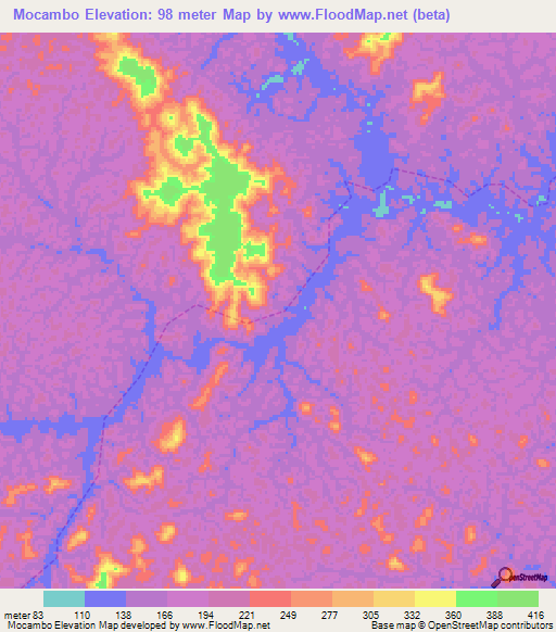 Mocambo,Brazil Elevation Map