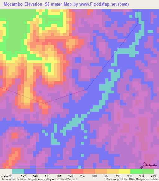 Mocambo,Brazil Elevation Map