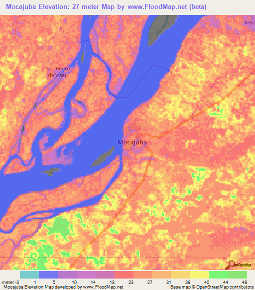 Mocajuba,Brazil Elevation Map