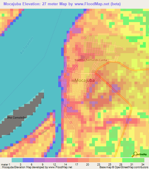 Mocajuba,Brazil Elevation Map