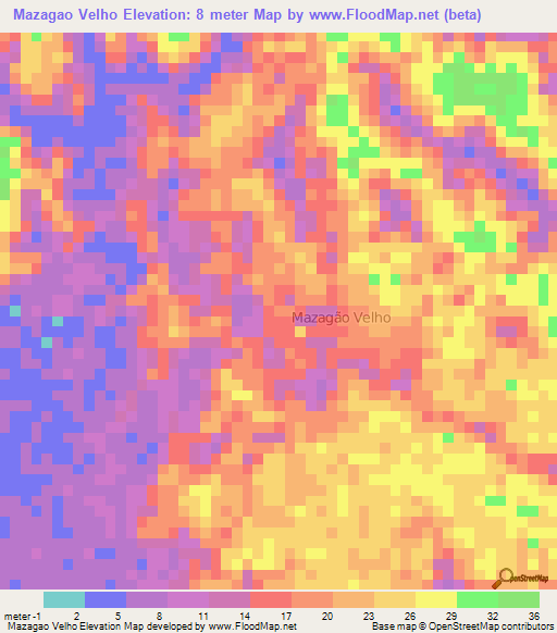 Mazagao Velho,Brazil Elevation Map