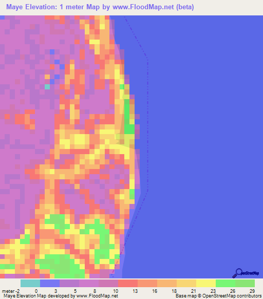 Maye,Brazil Elevation Map