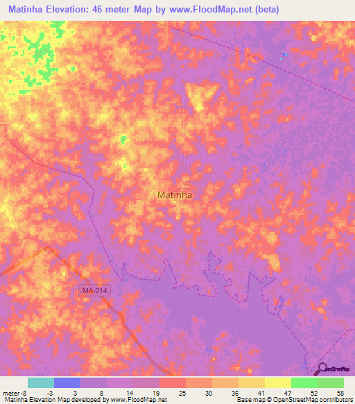 Matinha,Brazil Elevation Map