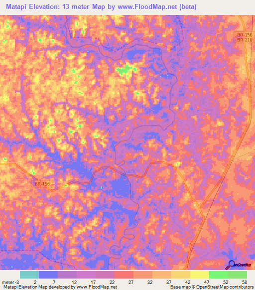 Matapi,Brazil Elevation Map