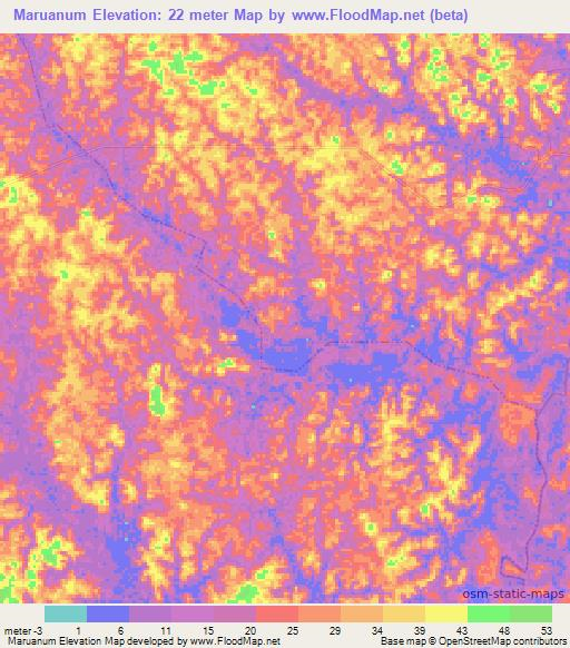 Maruanum,Brazil Elevation Map