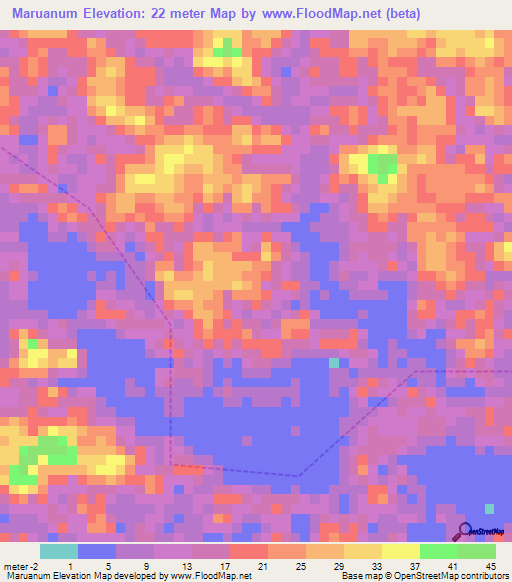 Maruanum,Brazil Elevation Map