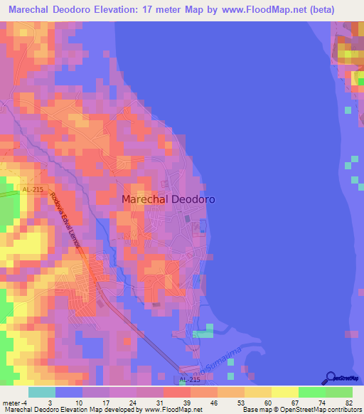 Marechal Deodoro,Brazil Elevation Map