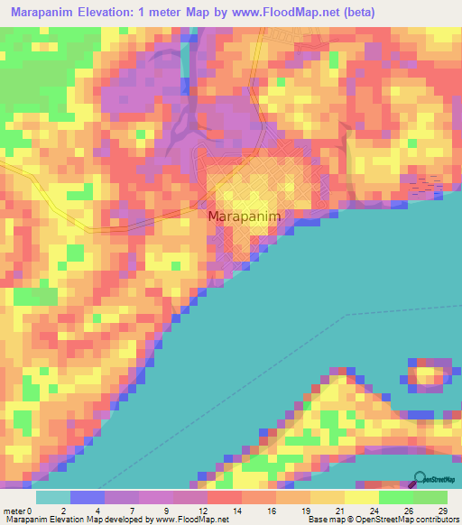 Marapanim,Brazil Elevation Map