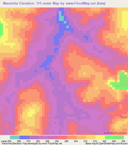 Mansinha,Brazil Elevation Map