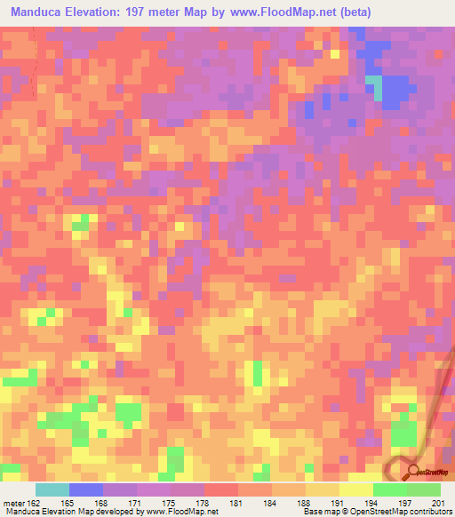 Manduca,Brazil Elevation Map