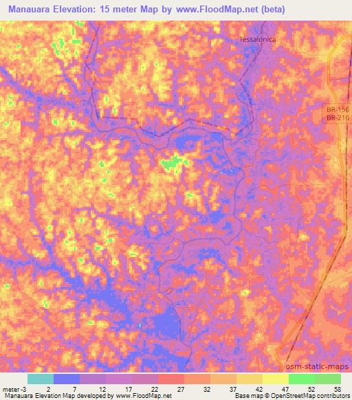 Manauara,Brazil Elevation Map