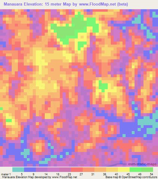 Manauara,Brazil Elevation Map