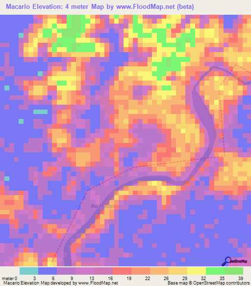 Macario,Brazil Elevation Map