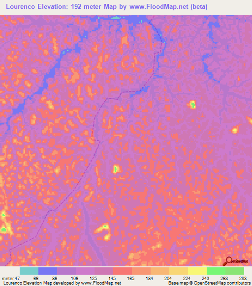 Lourenco,Brazil Elevation Map