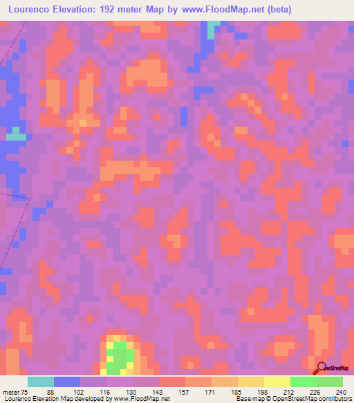 Lourenco,Brazil Elevation Map