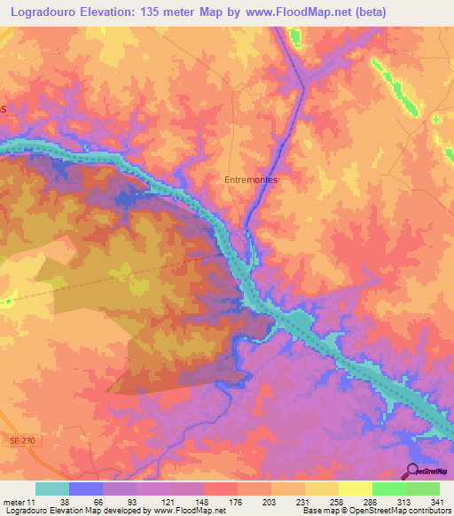 Logradouro,Brazil Elevation Map