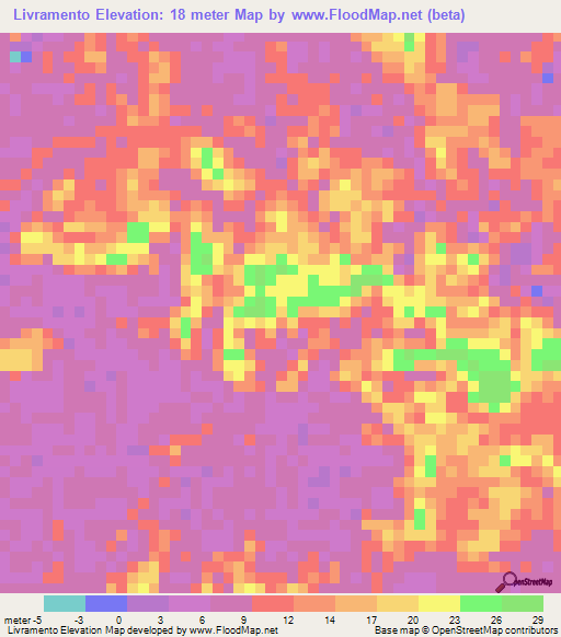 Livramento,Brazil Elevation Map