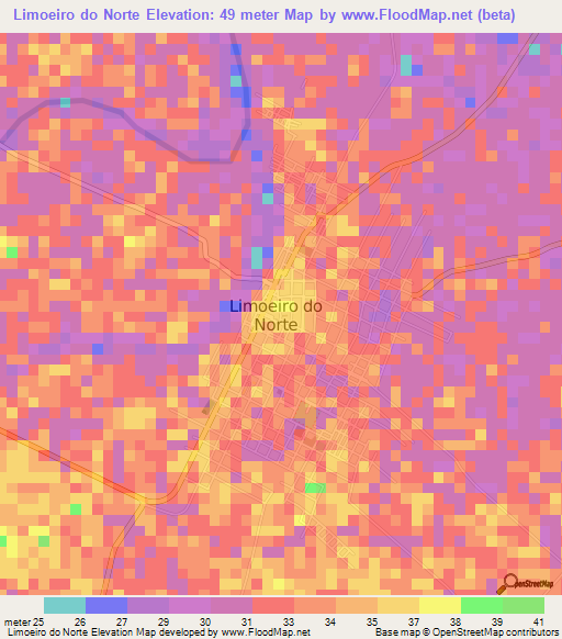 Limoeiro do Norte,Brazil Elevation Map