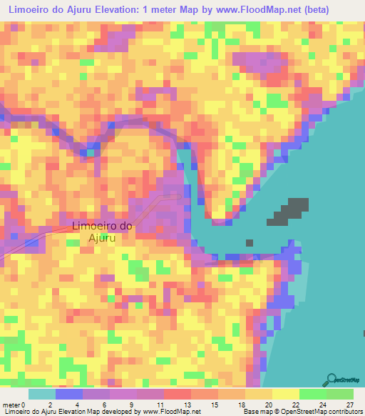 Limoeiro do Ajuru,Brazil Elevation Map