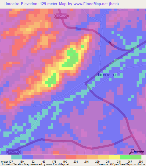 Limoeiro,Brazil Elevation Map