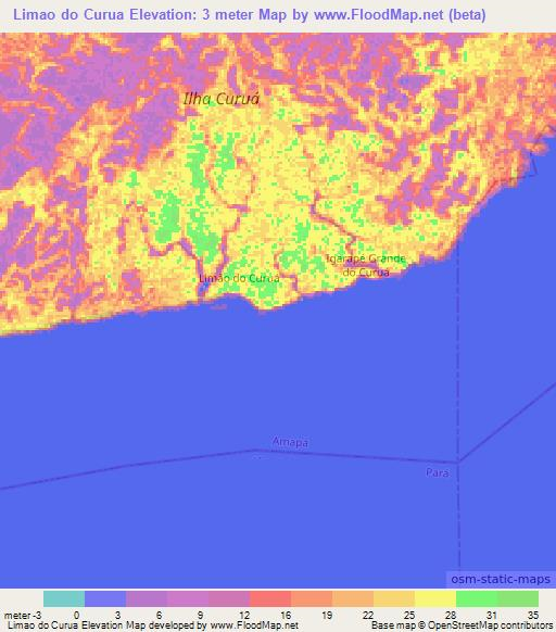 Limao do Curua,Brazil Elevation Map