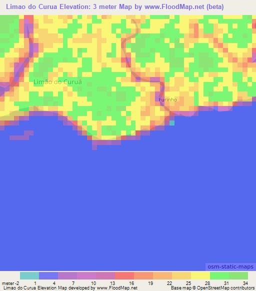 Limao do Curua,Brazil Elevation Map