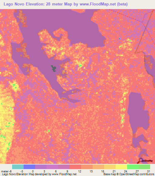 Lago Novo,Brazil Elevation Map