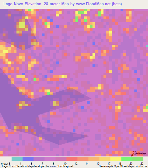 Lago Novo,Brazil Elevation Map